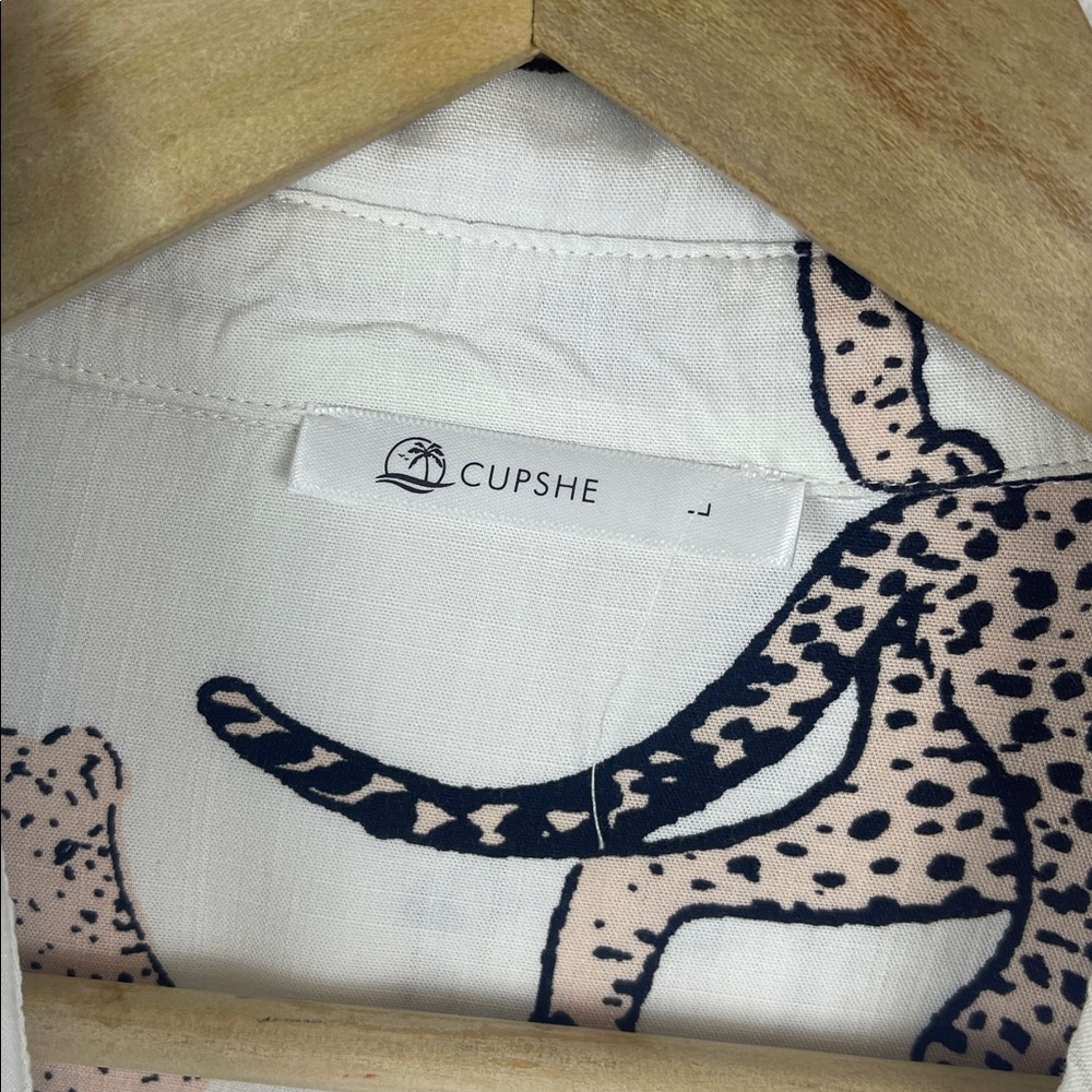 Cupshe Kelsie Leopard print Cover up/ shirt dress L - Picture 5 of 7